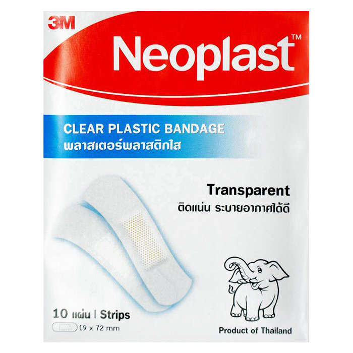 3M NEOPLAST BANDAGE 10 STRIPS CLEAR PLASTIC