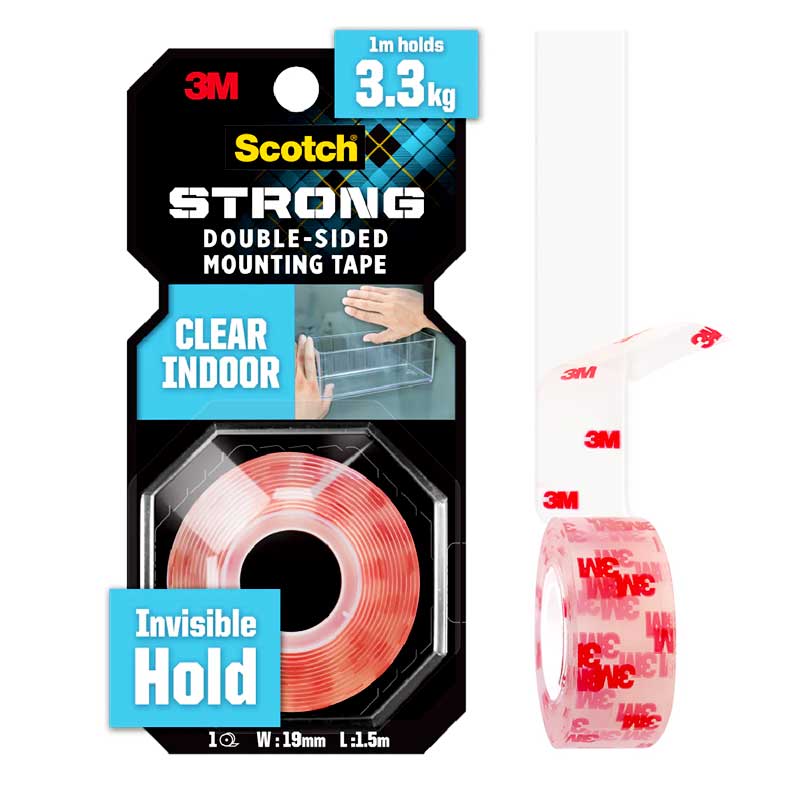 3M SCOTCH DOUBLE SIDED CLEAR TAPE 19mmx1.5m